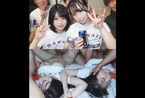 [FC2-PPV-3089069] Beach house part-time job turns into a group orgy with college girls, 3-way bonus